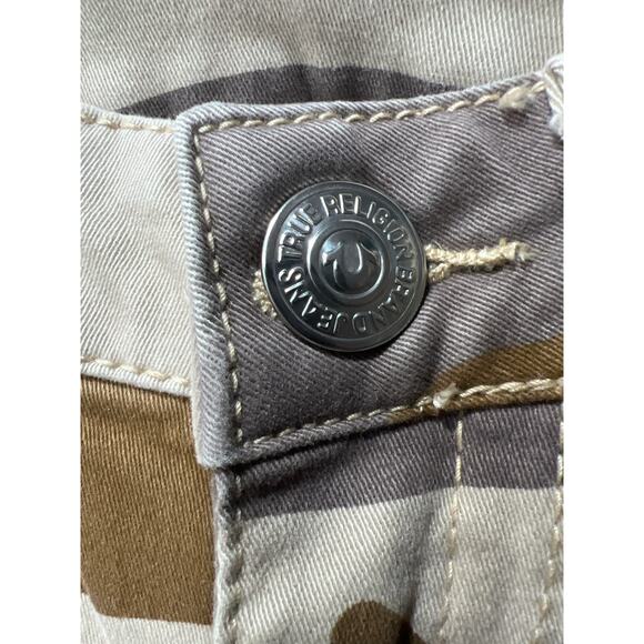 True Religion Womens Camo Cargo Flap Pocket Super Stretchy Skinny Pants Size 27 - Picture 8 of 12
